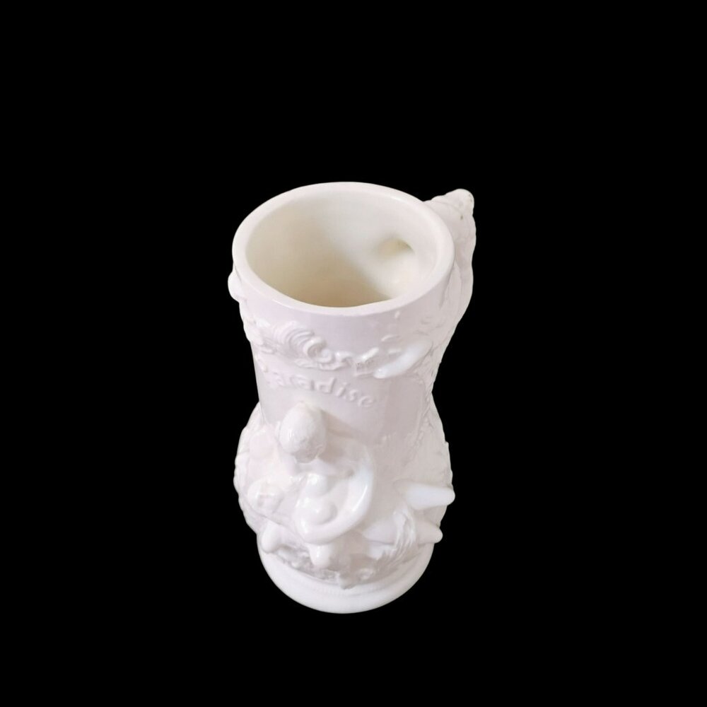Antique Paradise Adam Eve Eden Snake Victorian Sex Swag Ceramic Stein White Mug - Picture 4 of 13